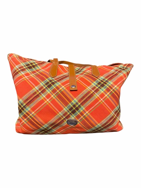 Vivienne Westwood Handbags - Vivienne Westwood Vintage Orange Tartan Canvas Accord Tote Bag - Made in Italy
